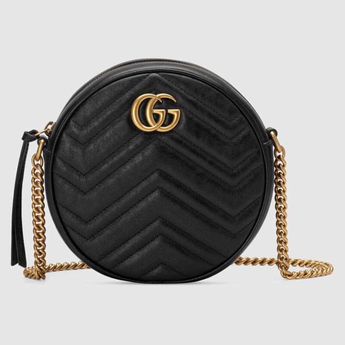 Gucci GG Women GG Marmont Mini Round Shoulder Bag