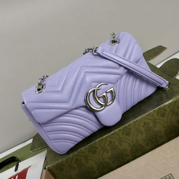 Gucci Women GG Marmont Small Shoulder Bag-Purple 837280AAFA15306