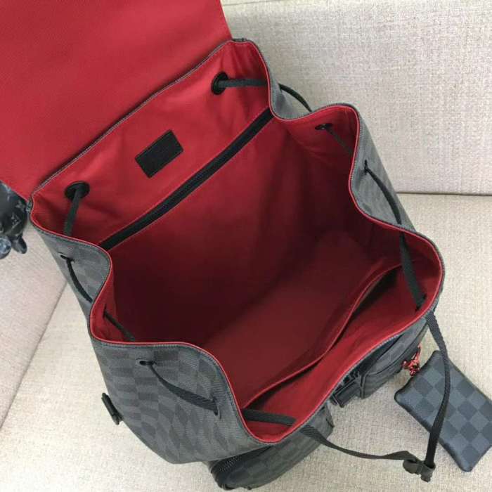 Louis Vuitton LV Unisex Utility Backpack Damier Graphite Canvas-Grey