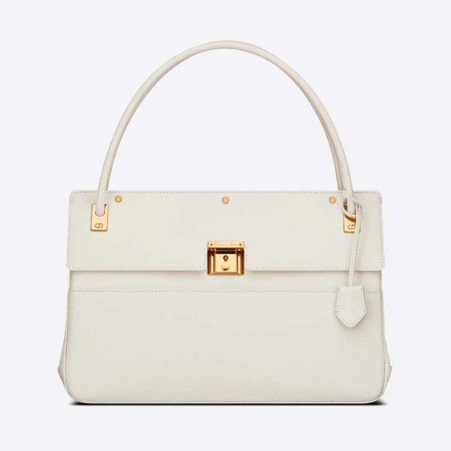 Dior Women Parisienne Bag Latte Smooth Calfskin