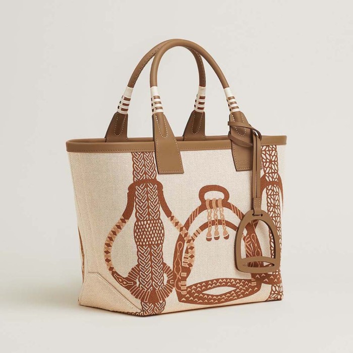 Hermes Unisex Steeple 25 Ecru Tote Bag-Brown H084313CKAC