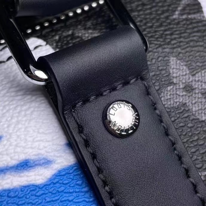 Louis Vuitton LV Unisex Keepall 25 Sunrise Monogram Eclipse Coated Canvas Cowhide Leather