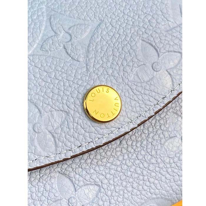 Louis Vuitton LV Unisex Rosalie Coin Purse Blue Monogram Empreinte Embossed Supple Grained Cowhide Leather