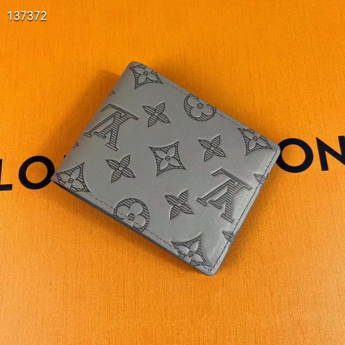Louis Vuitton LV Unisex Multiple Wallet Anthracite Gray Monogram Shadow Calf Leather