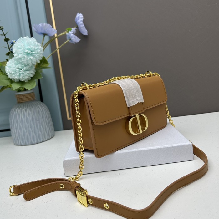 Dior Women CD 30 Montaigne East-West Bag Chain Golden Saddle Calfskin