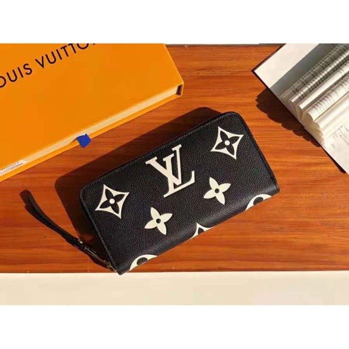 Louis Vuitton LV Unisex Zippy Wallet Two-Tone Monogram Empreinte Embossed Grained Leather