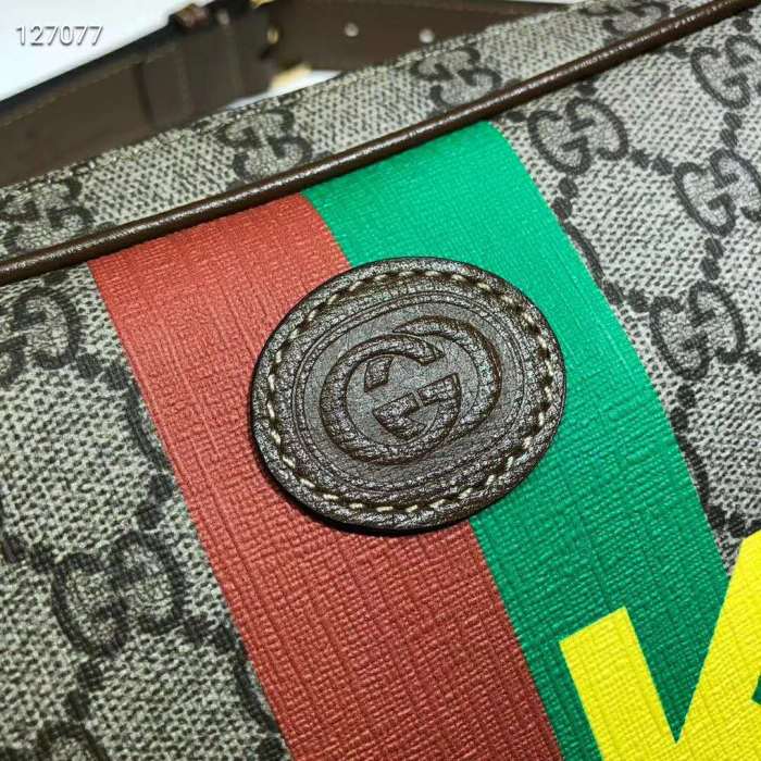 Gucci Unisex 'Fake/Not' Print Cosmetic Case GG Supreme Canvas
