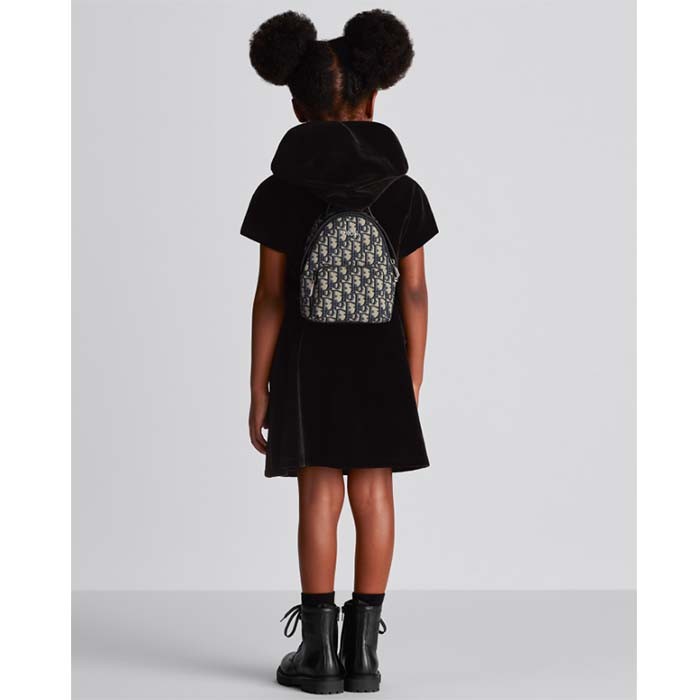 Dior Unisex CD Kids' Mini Rider Backpack Beige Black Dior Oblique Jacquard