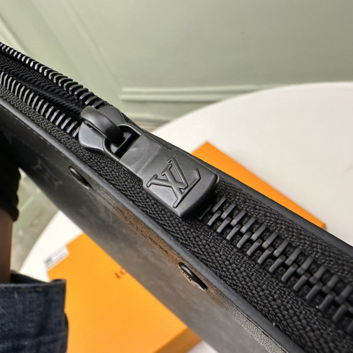 Louis Vuitton LV Unisex Pochette Jour Monogram Eclipse Coated Canvas Cowhide Leather