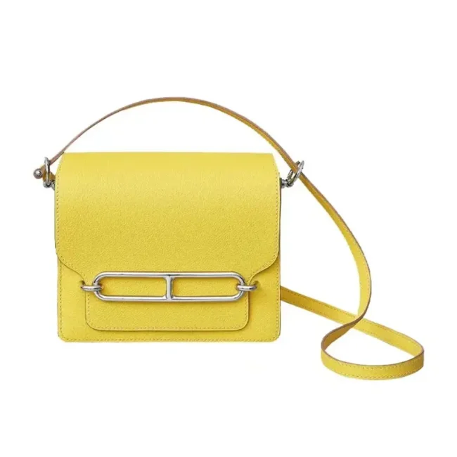 Hermes Women Roulis Mini Bag in Evergrain Calfskin-Yellow