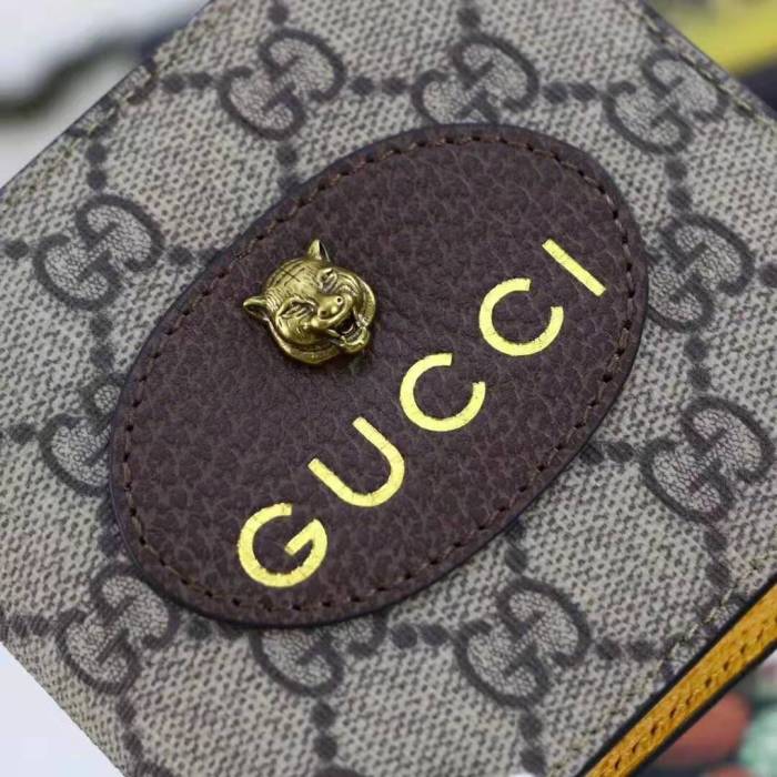 Gucci GG Unisex Neo Vintage GG Supreme Wallet in Beige/Ebony GG Supreme Canvas