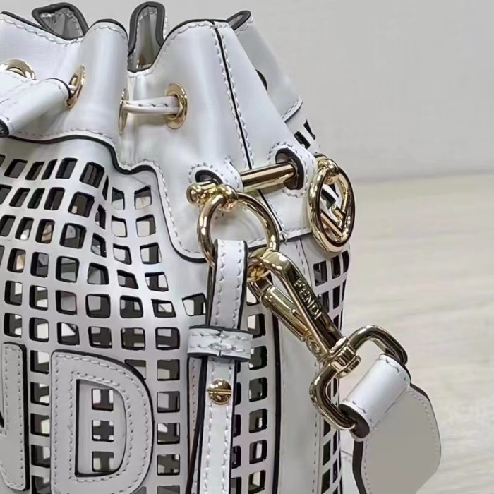 Fendi Women Mon Tresor Two-Toned Perforated Leather Mini Bag