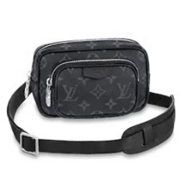 Louis Vuitton LV Men Outdoor Pouch Taigarama Noir Black Coated Canvas Cowhide Leather
