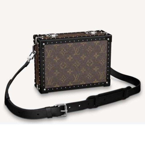 Louis Vuitton LV Unisex Clutch Box Monogram Coated Canvas Black-Leather