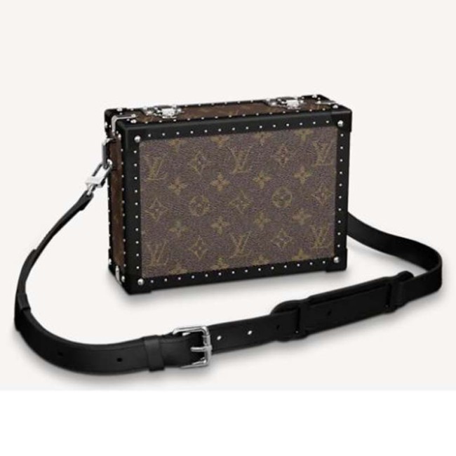 Louis Vuitton LV Unisex Clutch Box Monogram Coated Canvas Black-Leather