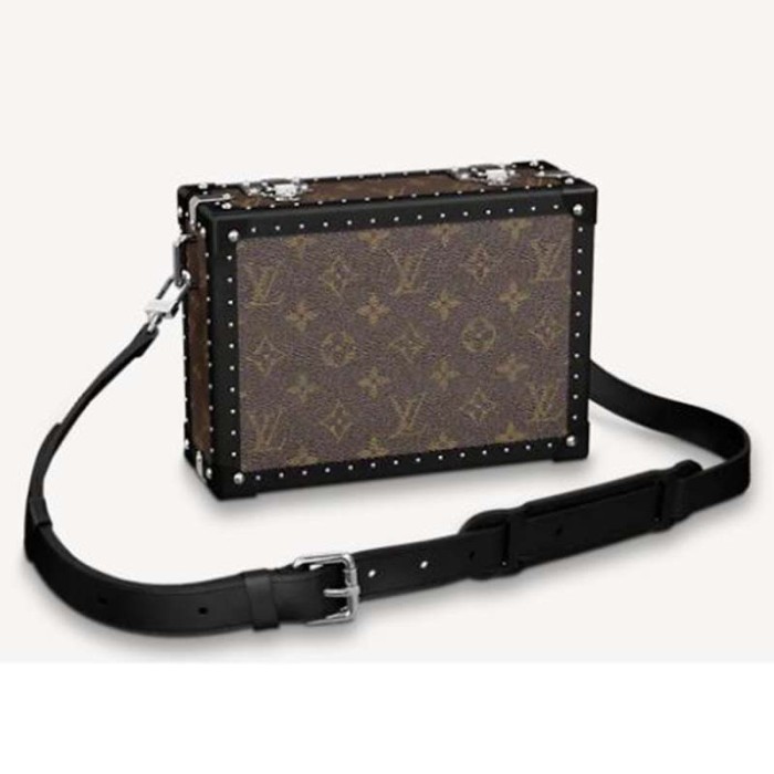 Louis Vuitton LV Unisex Clutch Box Monogram Coated Canvas Black-Leather