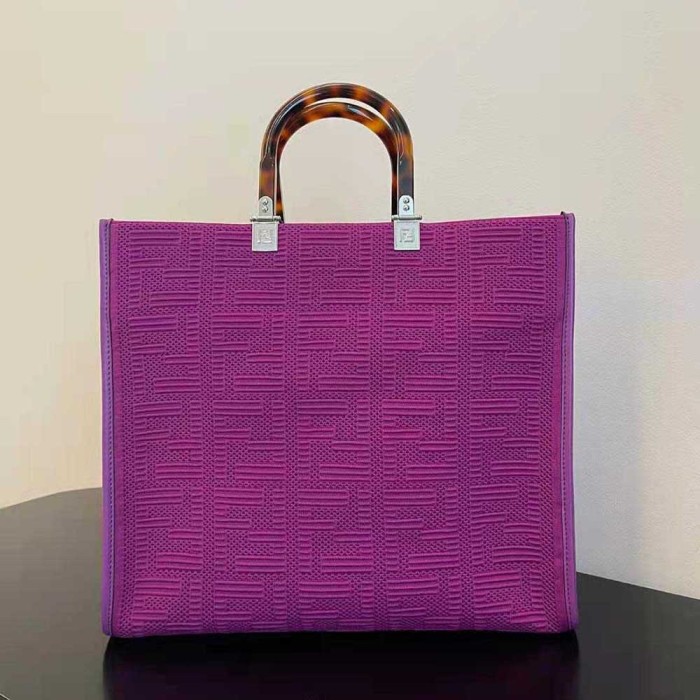 Fendi Women Sunshine Medium FF Fabric Shopper-Purple