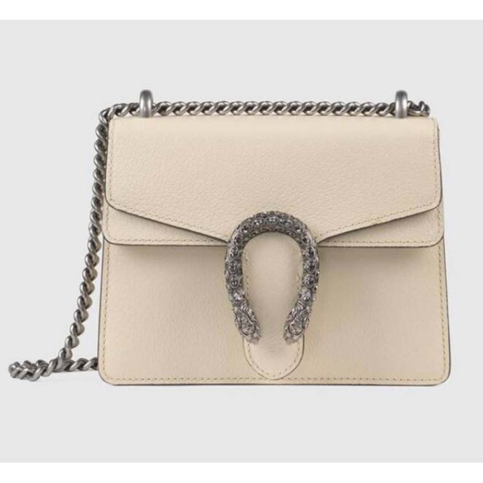 Gucci GG Women Dionysus Leather Mini Bag Beige Metal-Free Tanned Leather
