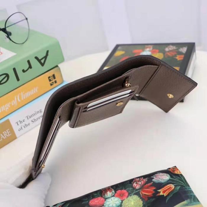 Gucci GG Unisex Ophidia GG French Flap Wallet in Beige/Ebony GG Supreme Canvas