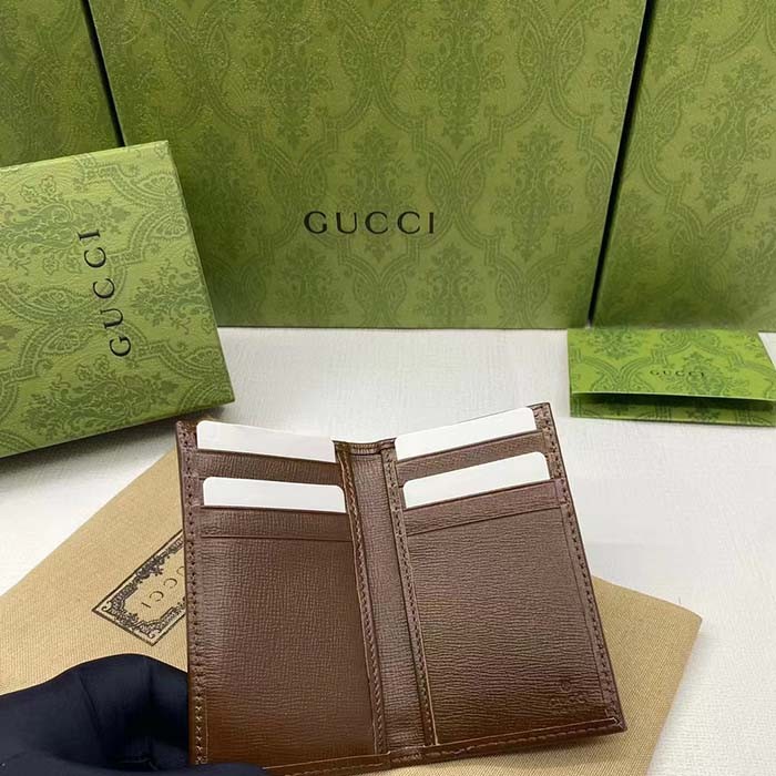 Gucci Unisex GG Supreme Canvas Beige Ebony GG Supreme Canvas Brown Leather