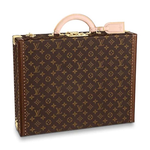 Louis Vuitton LV Unisex President Suitcase in Monogram Canvas-Brown