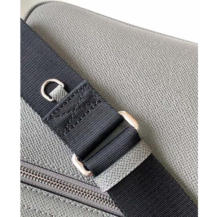 Louis Vuitton LV Unisex District PM Bag Grey Taiga Cowhide Leather M30851