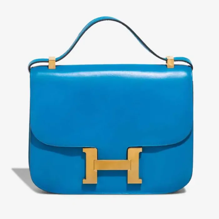 Hermes Women Constance 24 Bag Box Leather-Blue/Gold