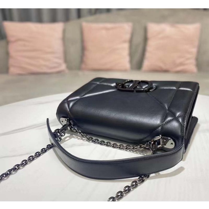 Dior Women CD 30 Montaigne Chain Bag Handle Black Maxicannage Lambskin