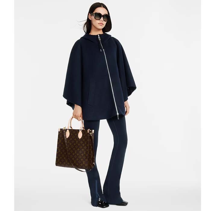 Louis Vuitton LV Unisex Sac Plat PM Monogram Coated Canvas Natural Cowhide Leather Textile Lining