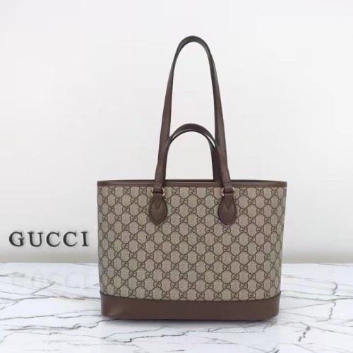 Gucci Women Ophidia GG Mini Tote Bag Beige Ebony GG Supreme Canvas Double G