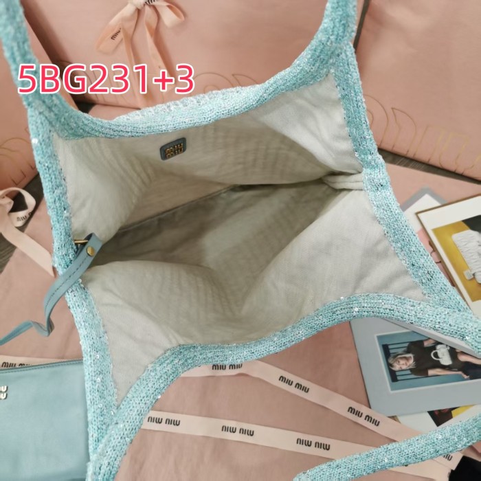 5BG231MiuMiu new sequined mesh IVY handbag