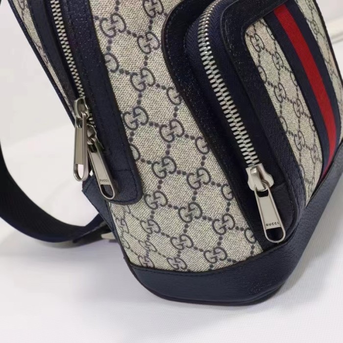 Gucci Unisex Ophidia GG Small Backpack Beige Blue GG Supreme Canvas
