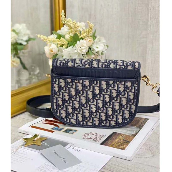 Dior Unisex Medium Dior Bobby Bag Blue Dior Oblique Jacquard