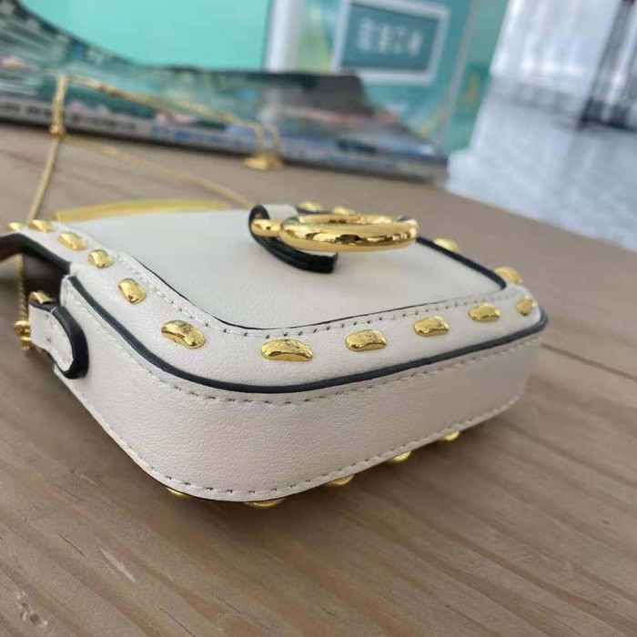 Fendi Women Nano Baguette White Nappa Leather Charm