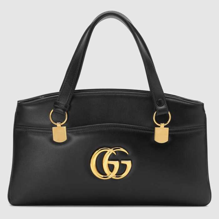Gucci GG Women Arli Large Top Handle Bag With Gold-Toned Double G Metal Hardware