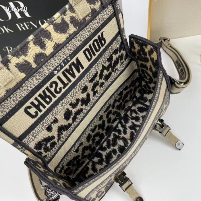 Dior Unisex CD Small Diorcamp Bag Beige Multicolor Mizza Embroidery