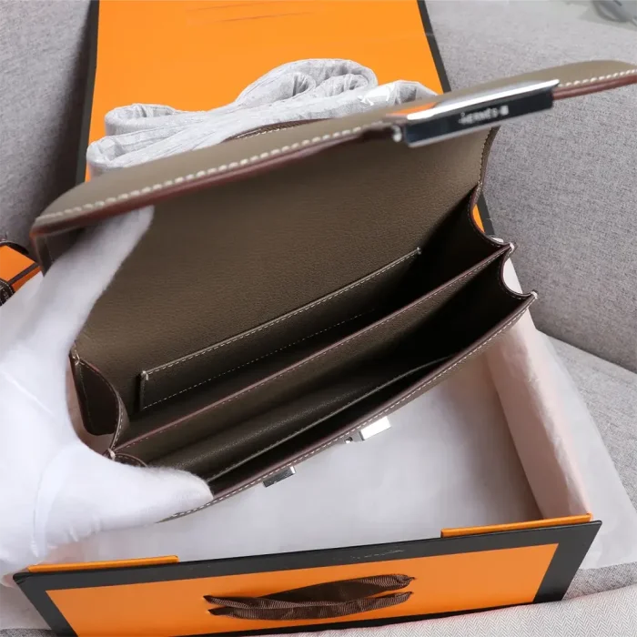 Hermes Women Constance 19 Bag Epsom Leather-Grey/Silver