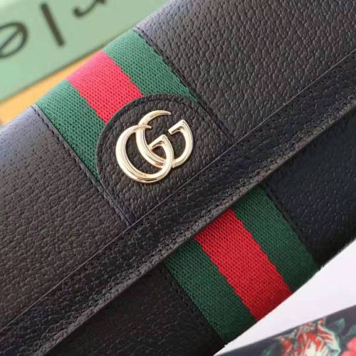 Gucci GG Unisex Ophidia Continental Wallet in Black Leather