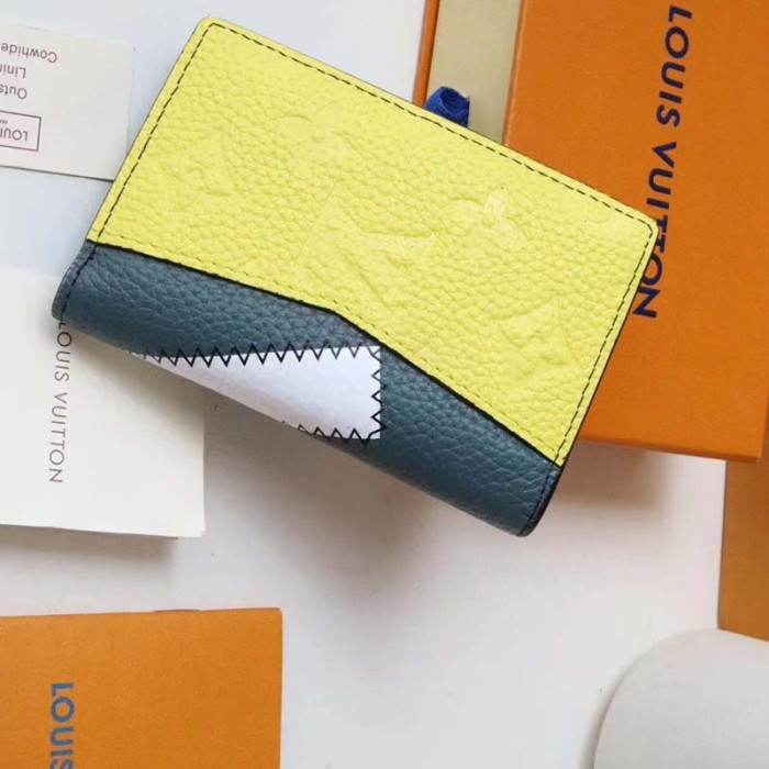 Louis Vuitton LV Unisex Pocket Organizer Wallet Blue Taurillon Cowhide Leather