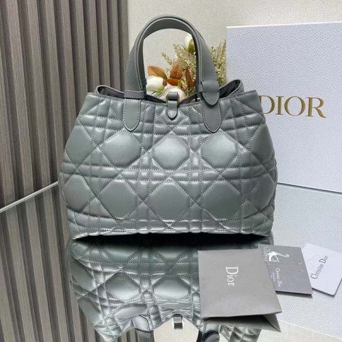 Dior Women CD Medium Dior Toujours Bag Stone Gray Macrocannage Calfskin Reference M2821OSHJ_M41G