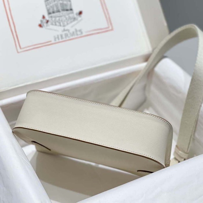 Hermes Women Jyspiere in Evercolor Leather-White/Silver