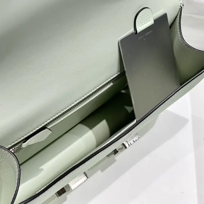 Hermes Women Constance 19 Bag Epsom Leather-Lime/Silver