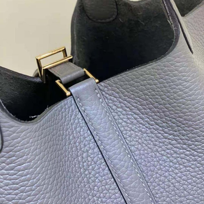 Hermes Women Picotin Lock 18cm in Cowhide leather-Gray