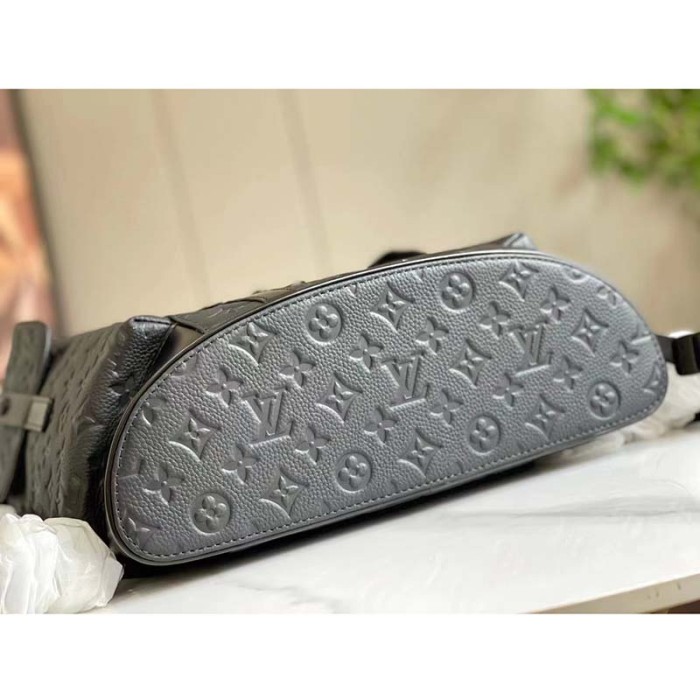 Louis Vuitton LV Unisex Christopher MM Backpack Black Taurillon Cowhide Leather