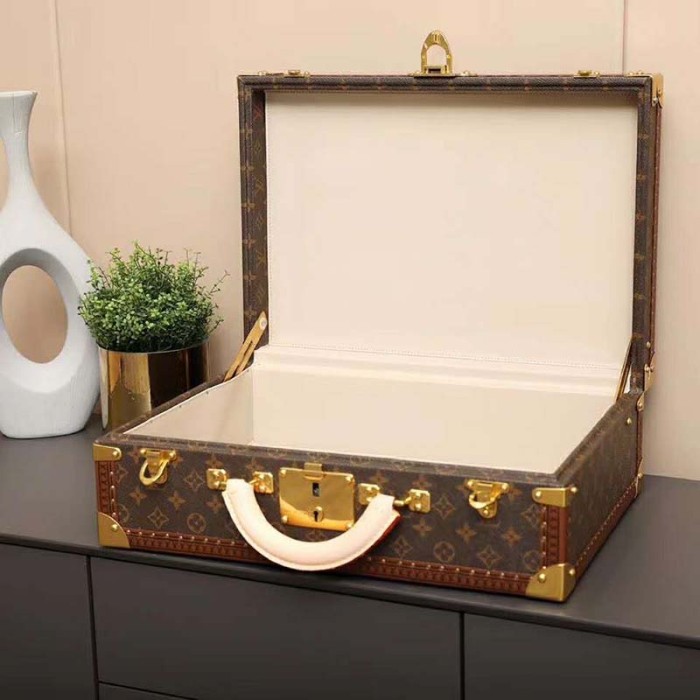 Louis Vuitton LV Unisex President Suitcase in Monogram Canvas-Brown