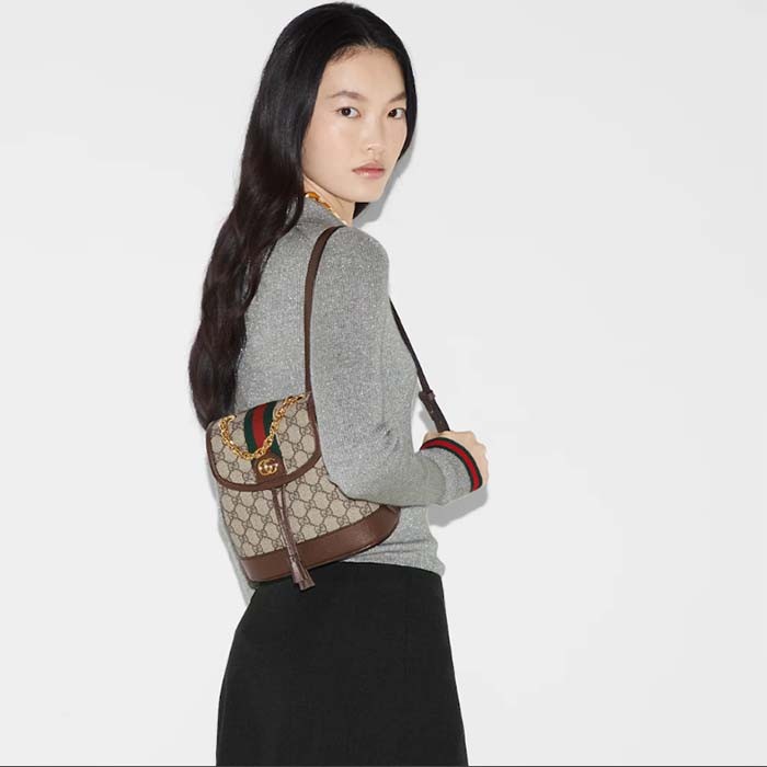 Gucci Unisex Ophidia Mini Backpack Beige Ebony GG Supreme Canvas