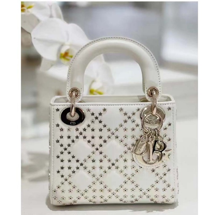 Dior Women Small Lady Dior My ABCDior Bag Latte Lucky Star Cannage Lambskin