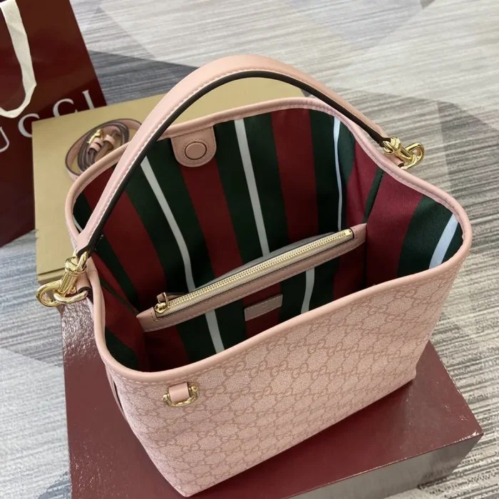 Gucci Women GG Emblem Mini Bucket Bag-Light Pink 815118FAD6L8459