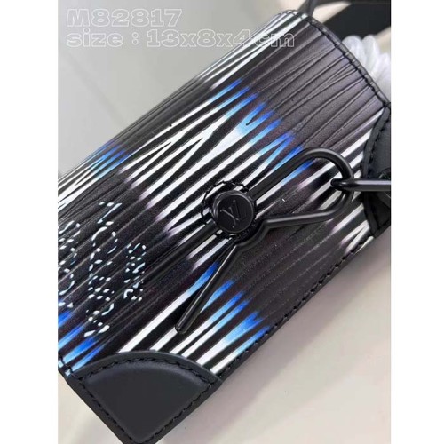 Louis Vuitton LV Unisex Micro Steamer Blue Moon Damier Rush Epi XL Leather Cowhide-Leather