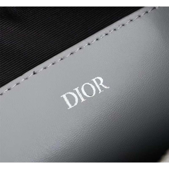 Dior Unisex CD Pouch Gray CD Diamond Canvas DIOR Signature